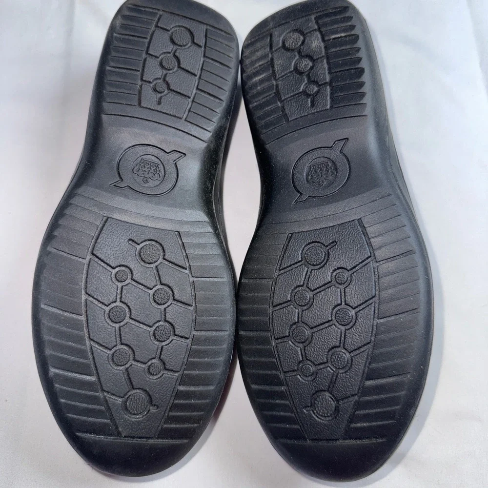 Born Lex Black Leather Slip On Loafers F49503 Comfort Flats Shoes Womens 7M